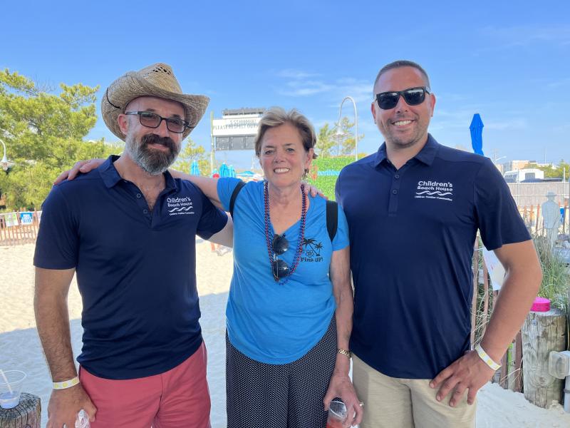 Children’s Beach House is the beneficiary of this year’s Boat Drinks Bacchanal. Sharing a photo op at the event are CBH representatives (l-r) Barry Goodinson, director of strategic planning and external relations; Pat Tosi, vice president of finance and advancement; and Justin Nixon, marketing manager. SUBMITTED PHOTOS